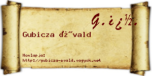 Gubicza Évald névjegykártya